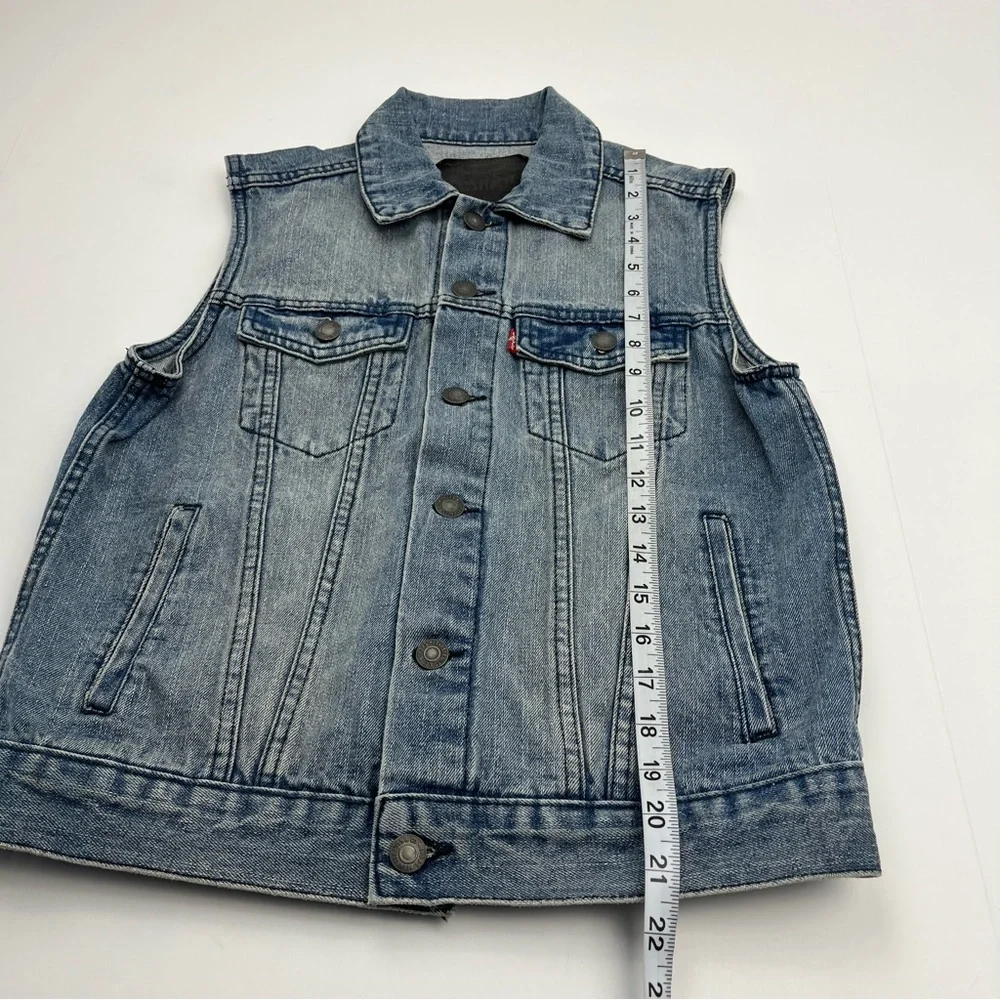 Levi’s Girls 10 - 12 Years Blue Denim Sleeveless Vest Button Streetwear‎ Western